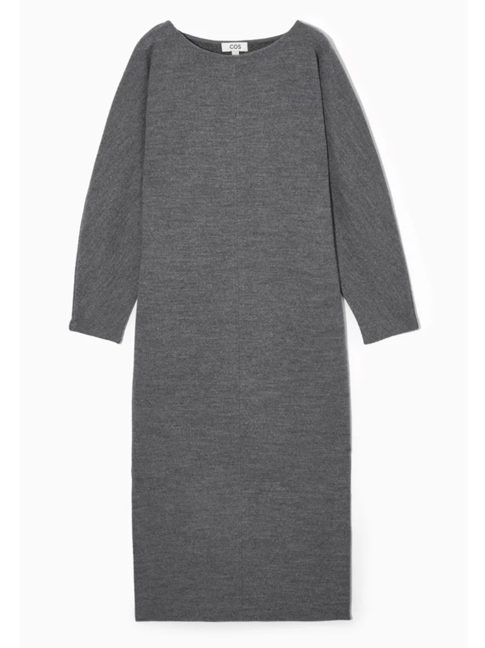COS Grey Wool Knit Midi Dress with Side Slit - Picture 4 of 16